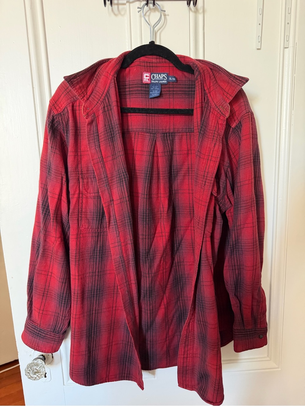 Chaps Ralph Lauren Red Plaid Flannel Shirt Jacket
